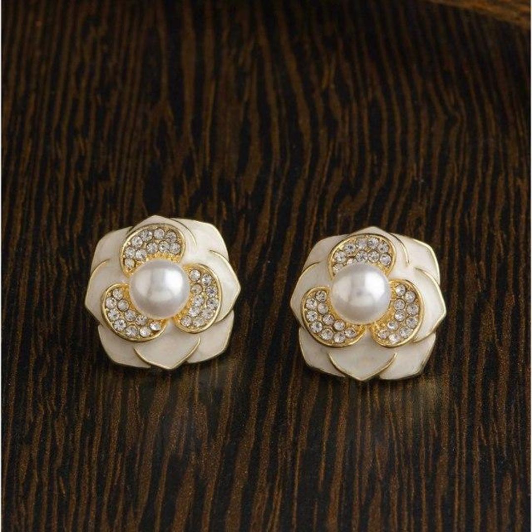 Rose Pearl Earrings (ER148)