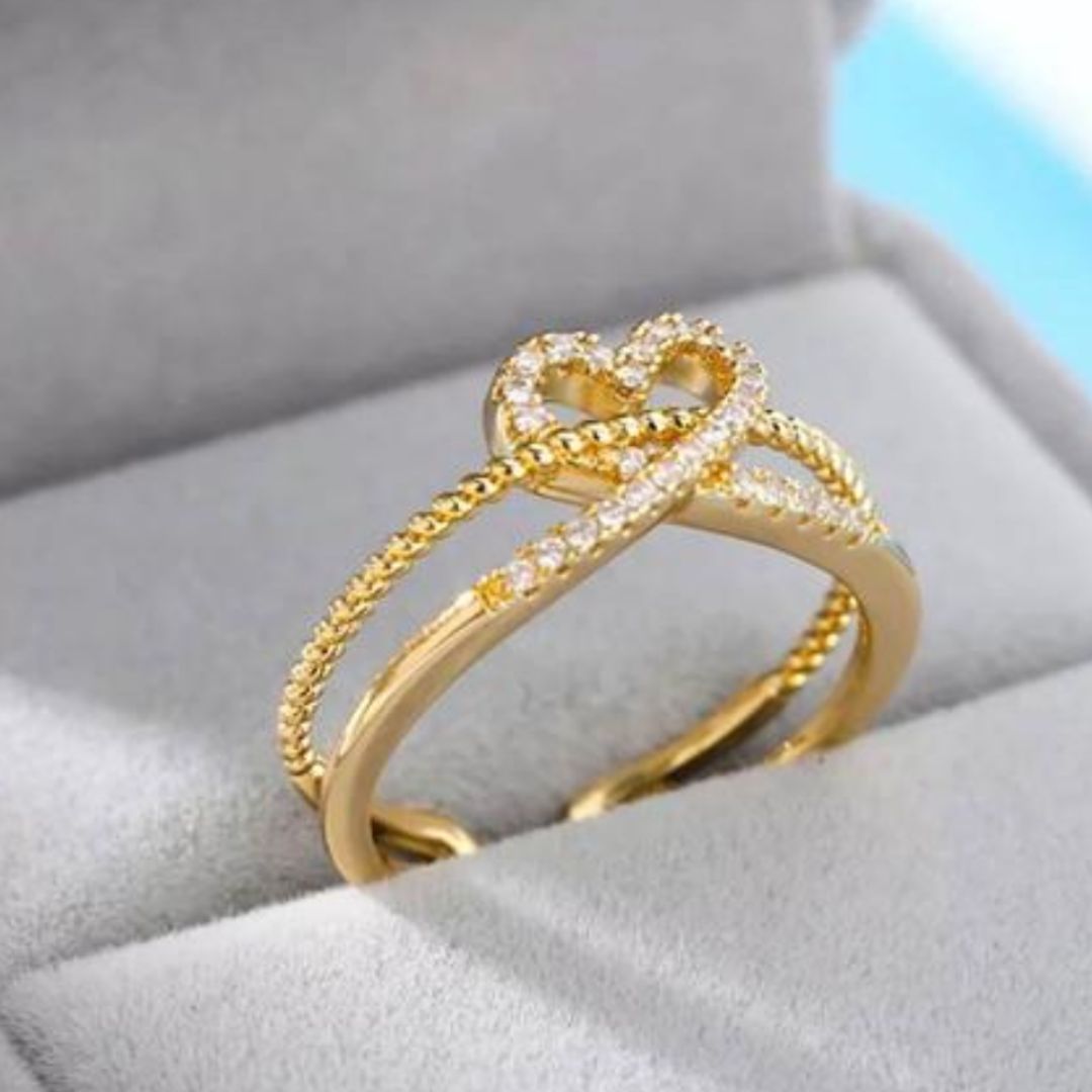 Studded Heart Ring
