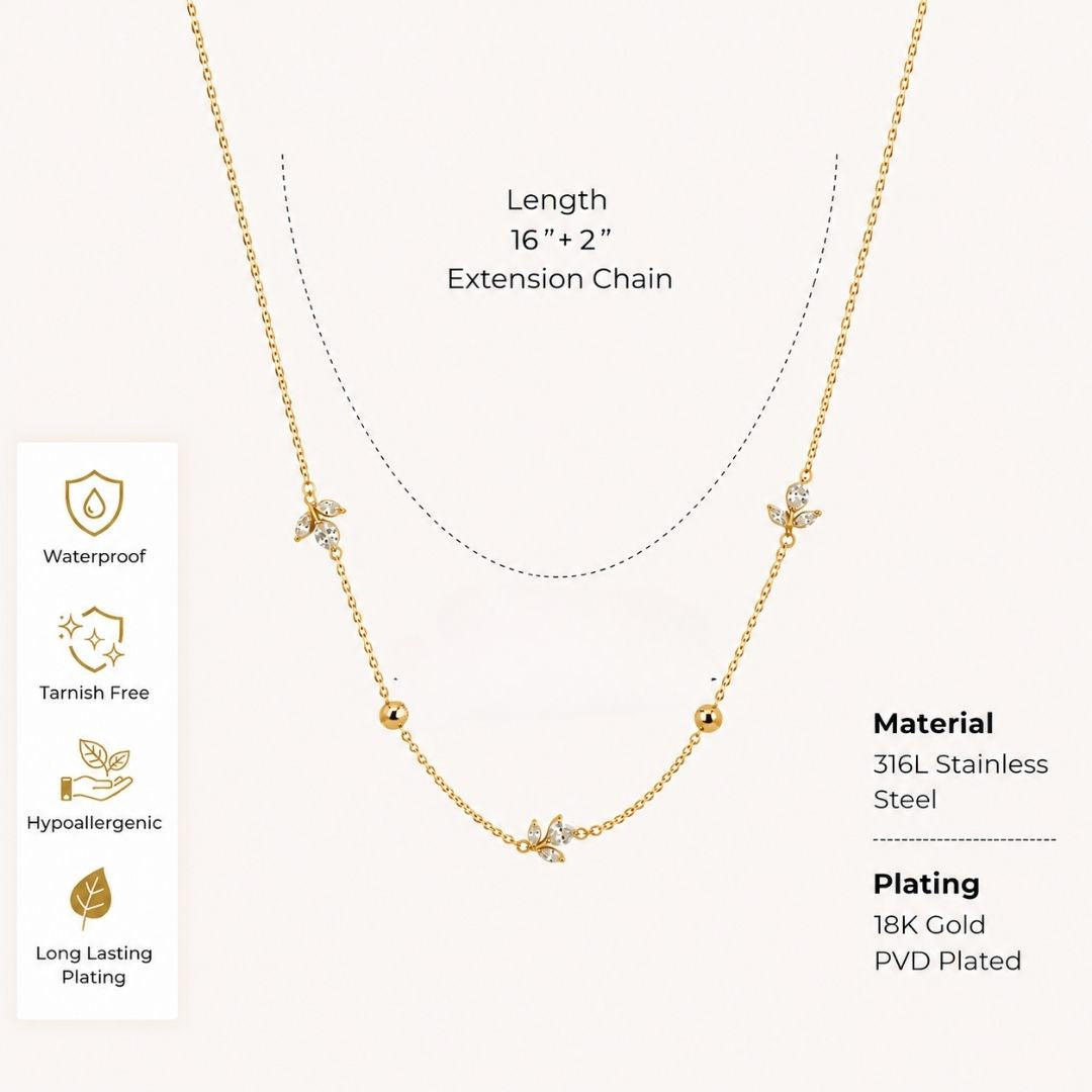 Bahaar Leaf Station Necklace