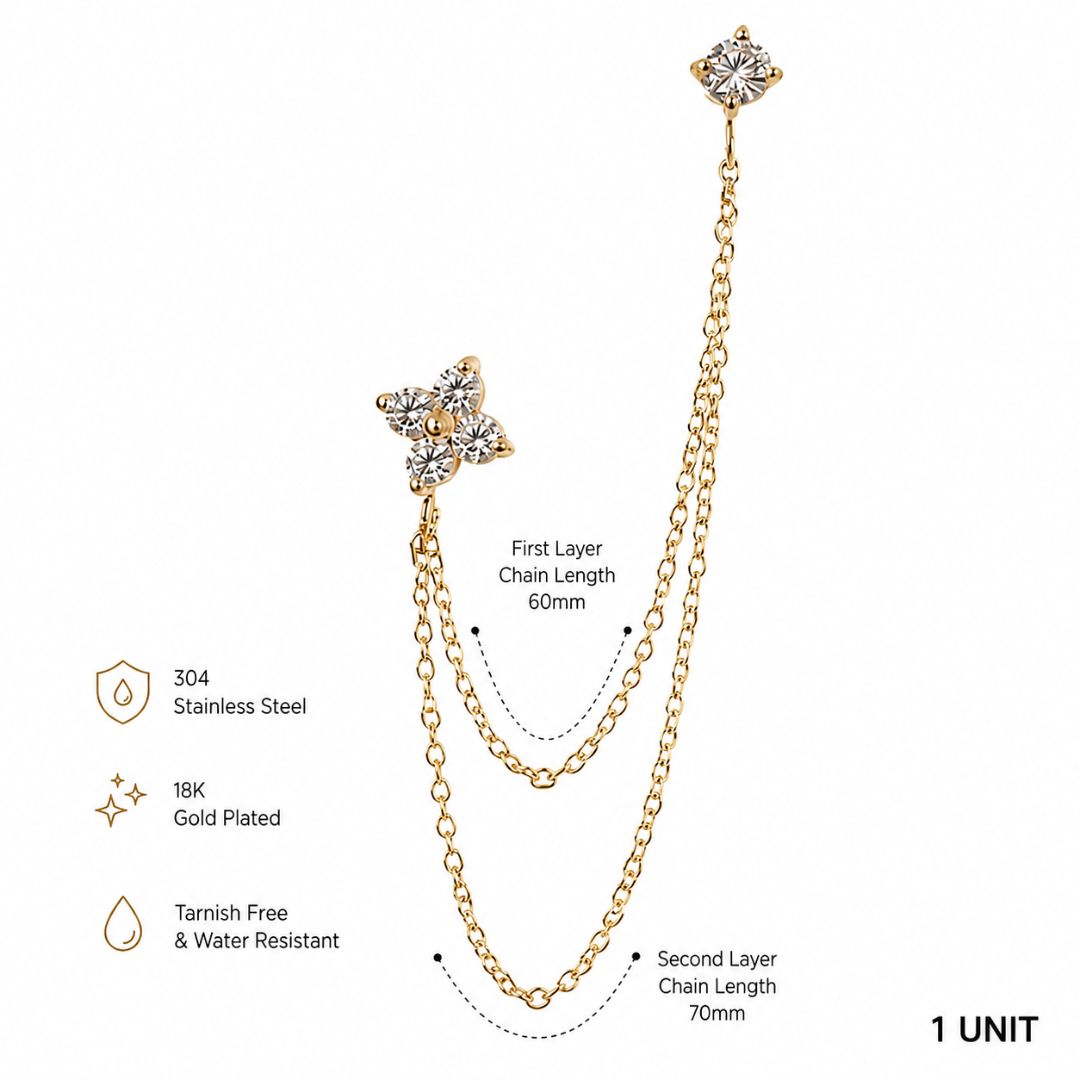 Cascade Bloom Chain Earring