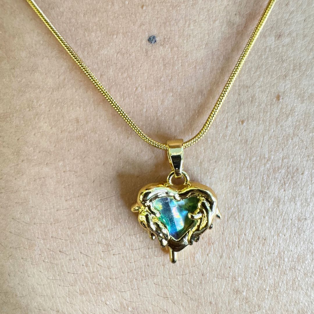 Blue Heart Anti-tarnish Necklace (NL6017)