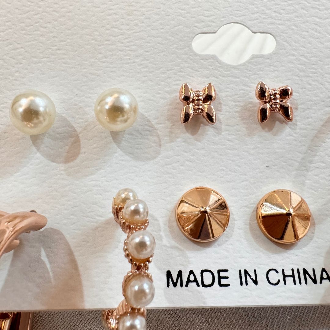 Mississippi Rosegold Earrings Combo (6 Earrings)