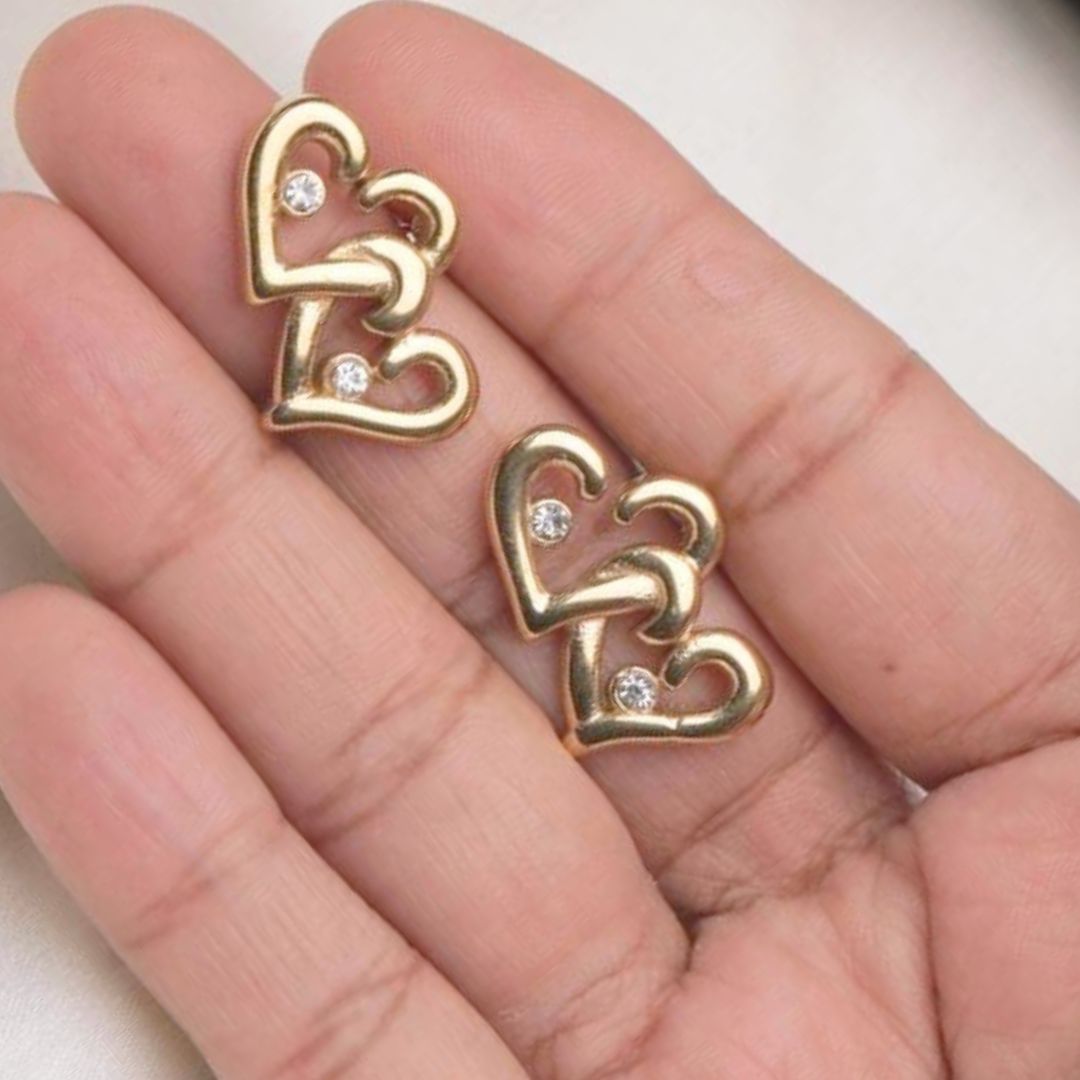 Luna double Heart Earrings