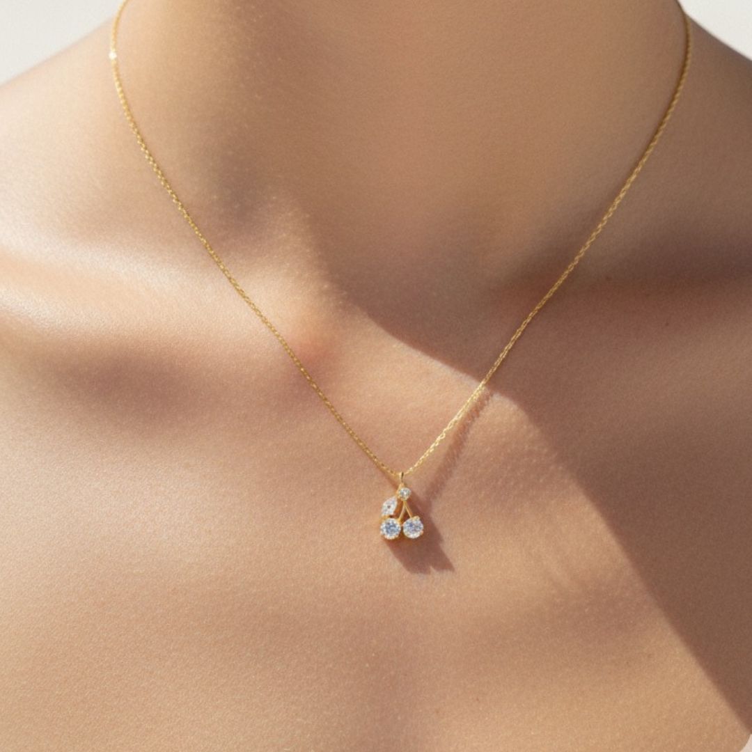 Studded Cherry Necklace