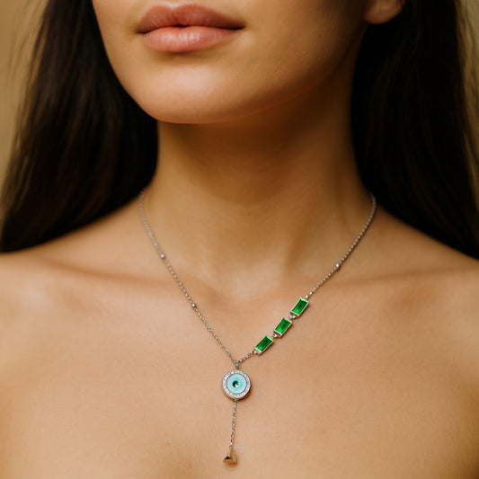 Emerald Evil Eye Necklace