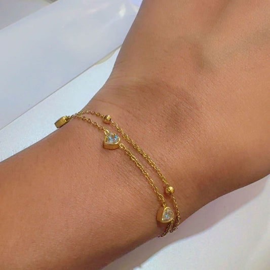 Olivine Double Layered Bracelet