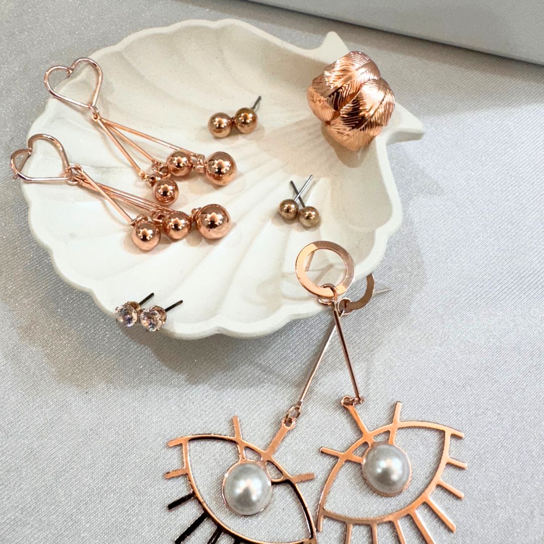 Miami Rosegold Earrings Combo (6 Earrings)