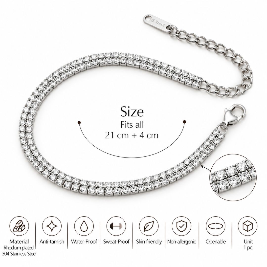 Luxe double Tennis Anklet