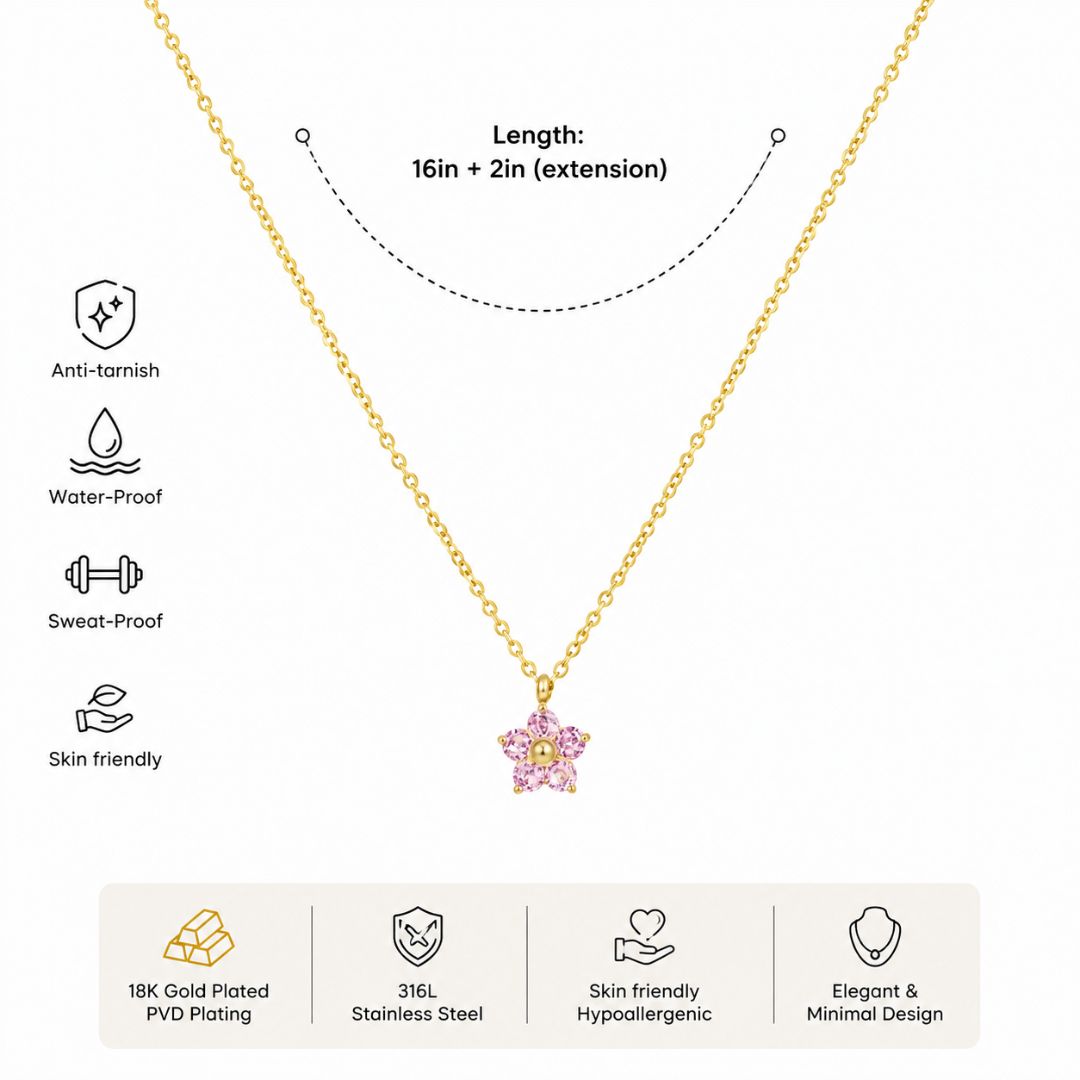 Dazzling Daisy Pink Necklace