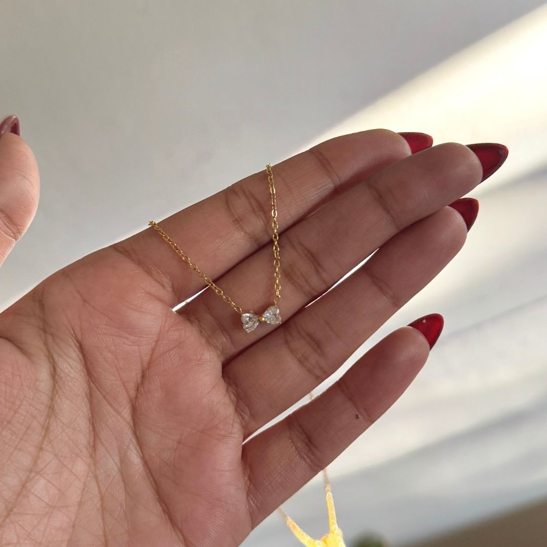 Glitter Bow Necklace