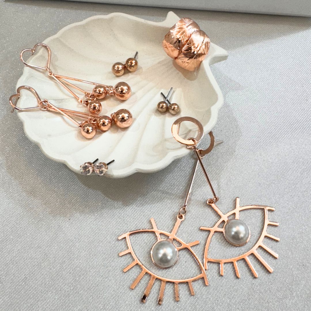 Miami Rosegold Earrings Combo (6 Earrings)