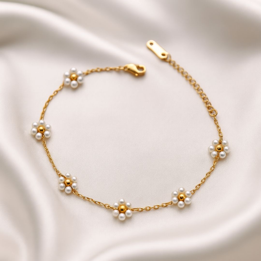 Pearl Floral Anklet
