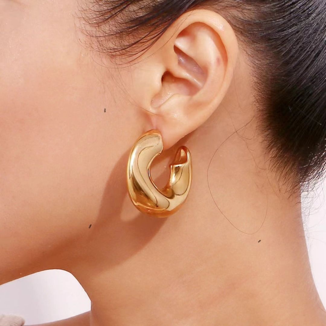 Dented Curve Earrings (ER152)