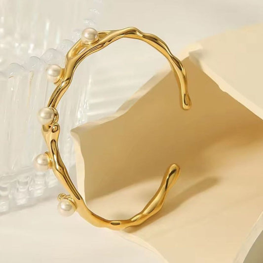 Pearl Studded Cuff Bracelet
