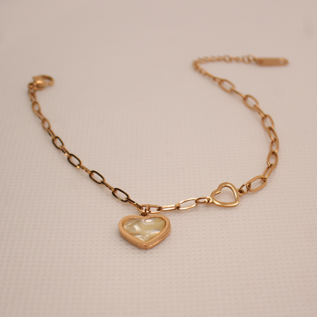Heart Charm Anti-tarnish Bracelet