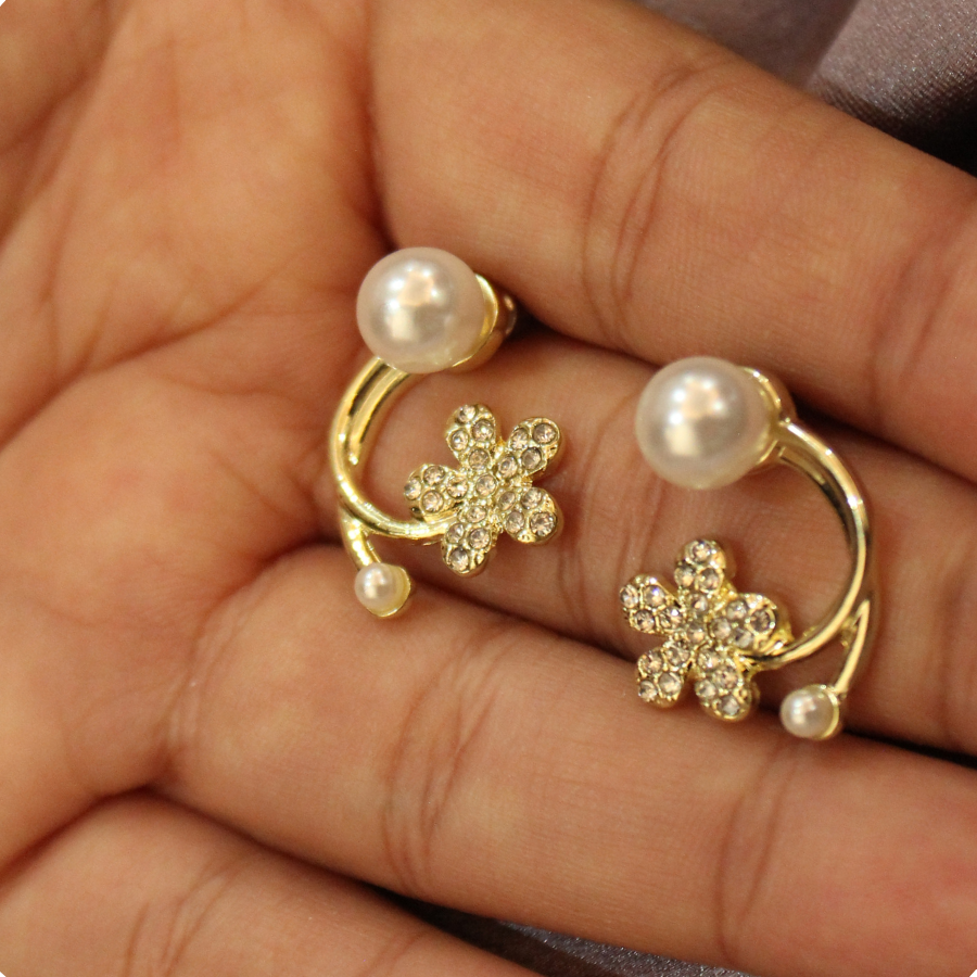 Three in 1 Pearl Stud Earrings (ER110)