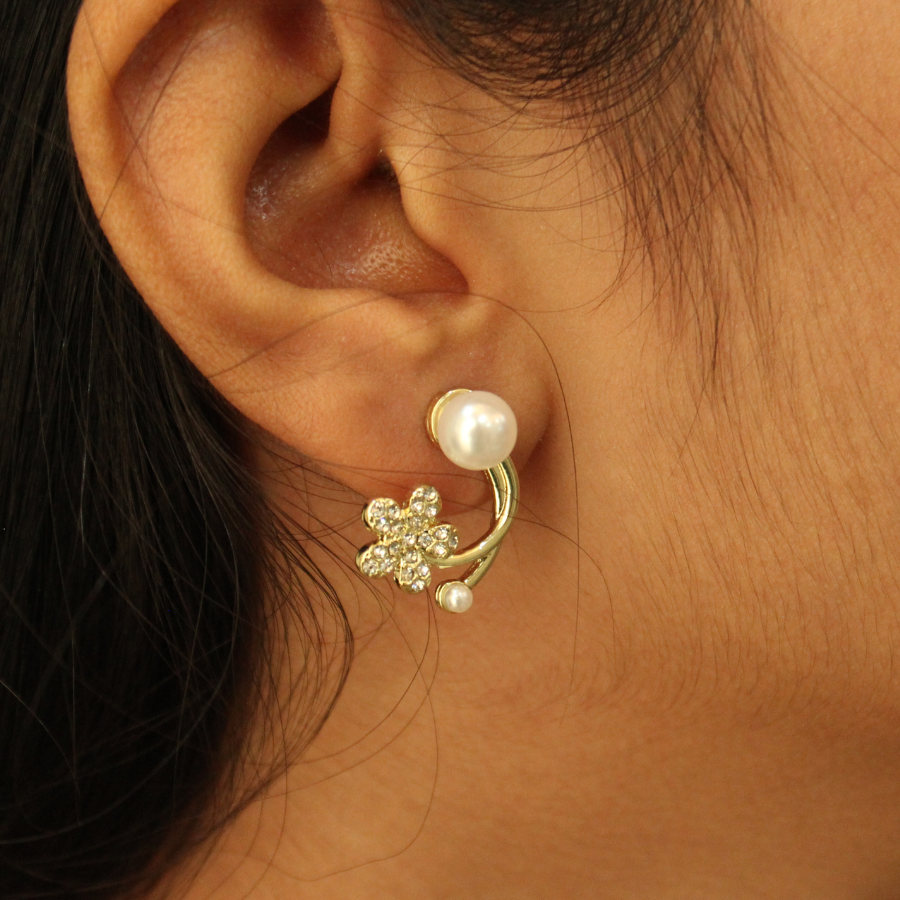 Three in 1 Pearl Stud Earrings (ER110)