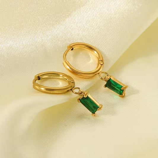 City Chic Emerald Hoops Earrings