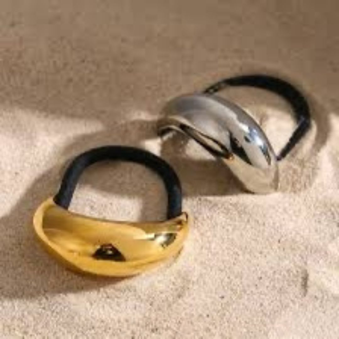 Gold Curvy Hair Pony Cuff