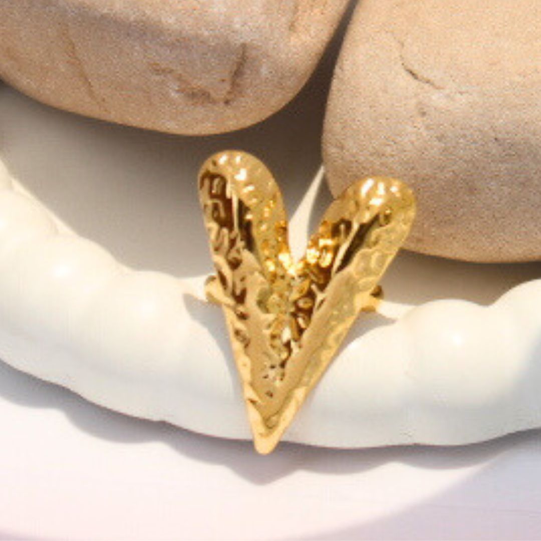 Big Bold Heart Adjustable Anti-tarnish Ring (RG259)