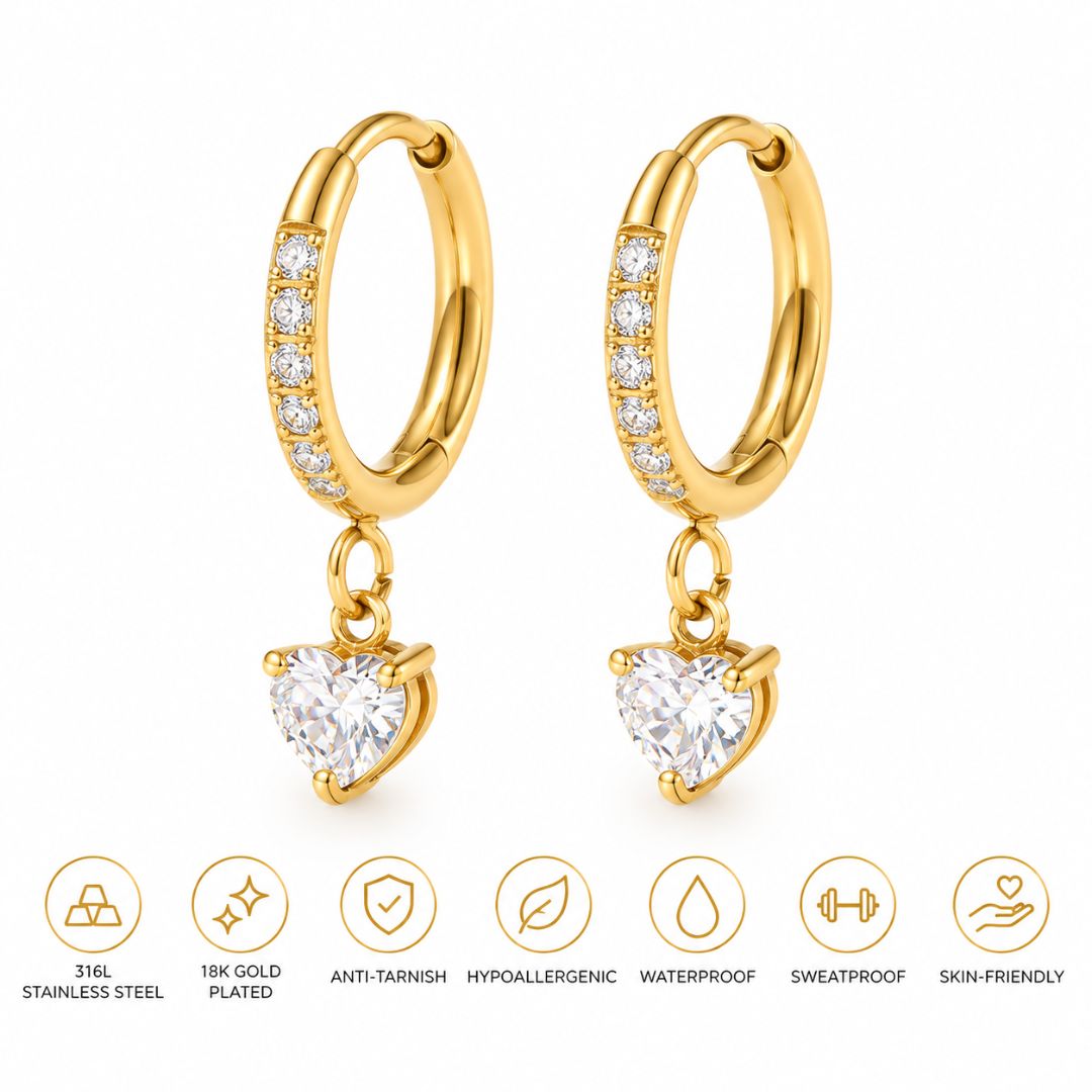 Heart Blink Hoops Earrings