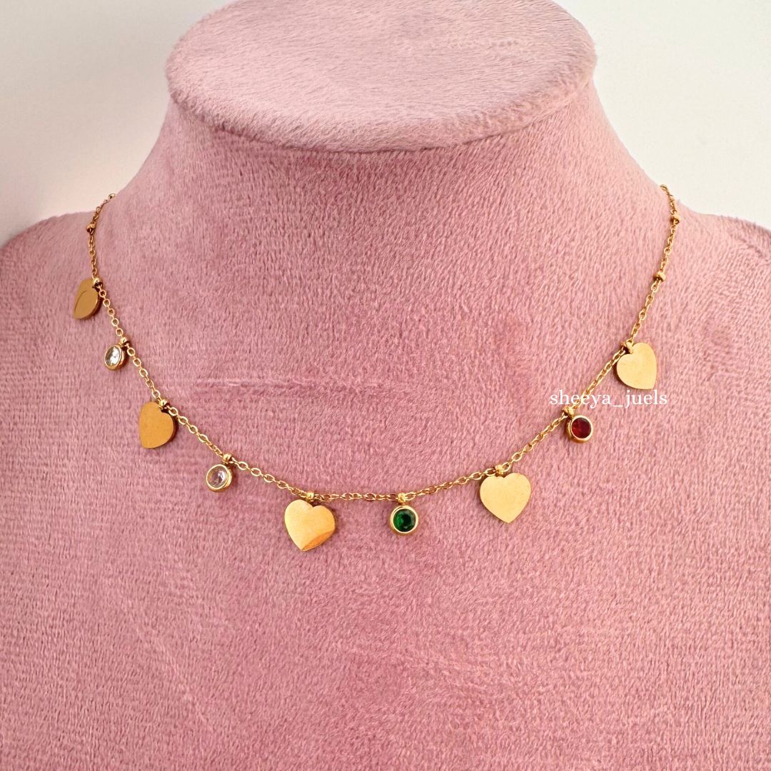 Hearts Charm Necklace