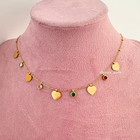 Hearts Charm Necklace