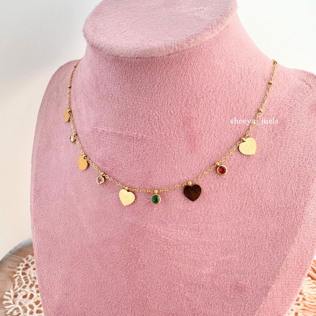 Hearts Charm Necklace