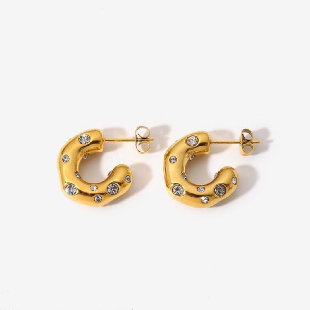 Crystal-Studded Chunky Earrings