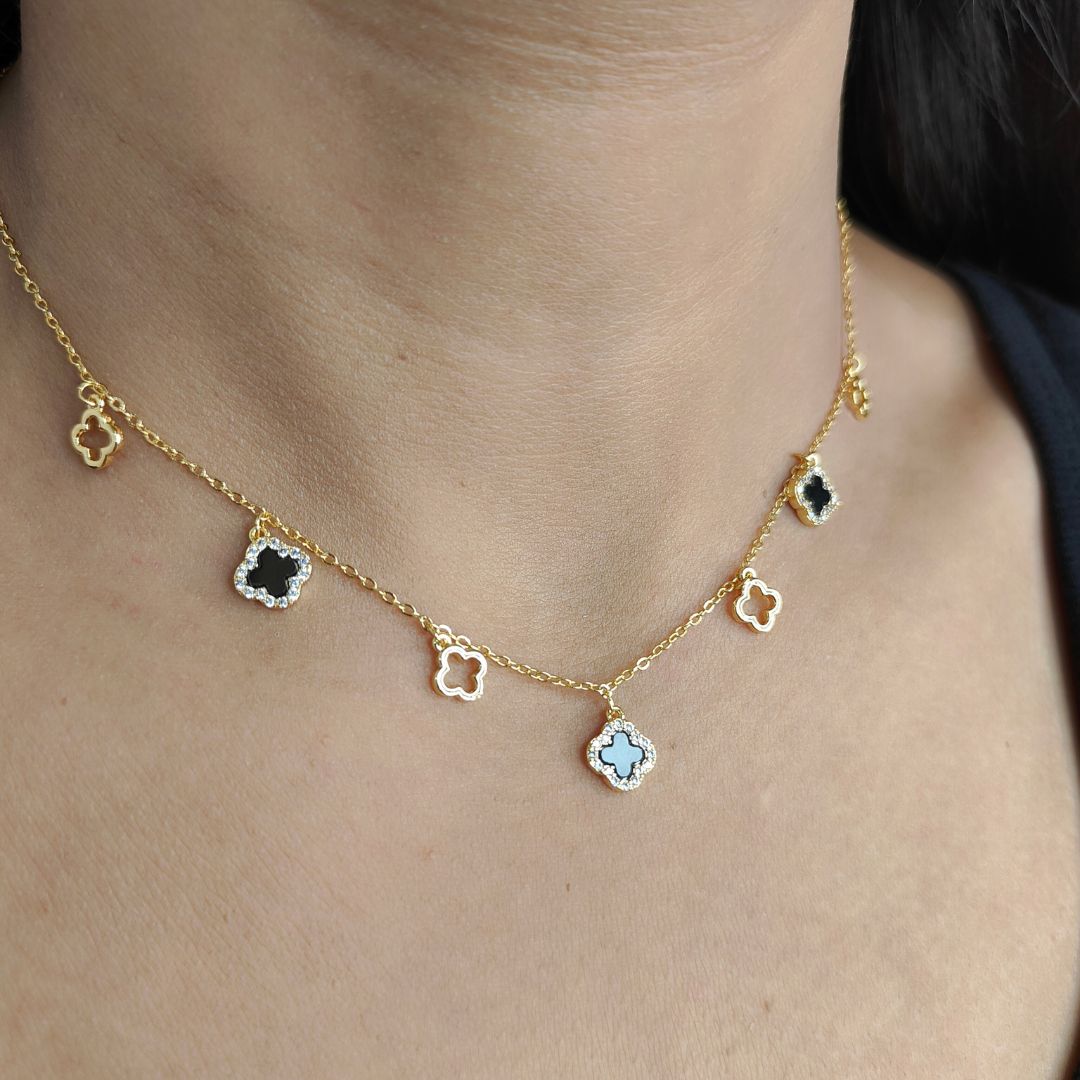 Midnight Bloom Charms Necklace