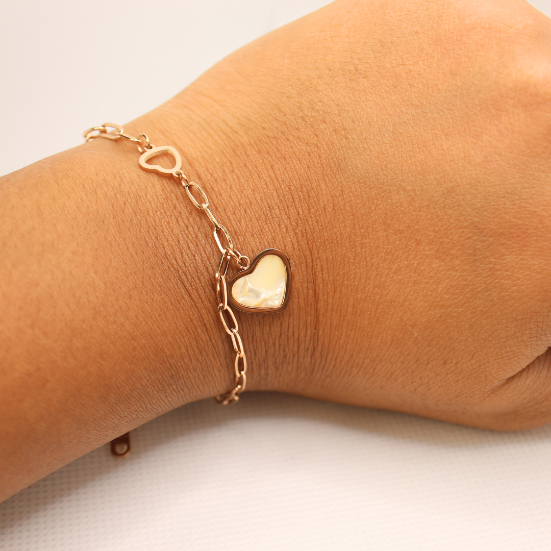 Heart Charm Anti-tarnish Bracelet