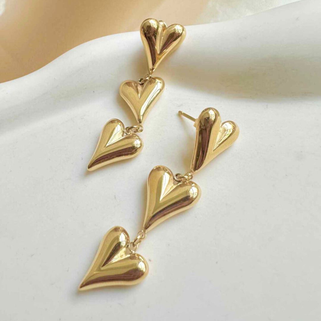 Maya Triple Hearts Earrings