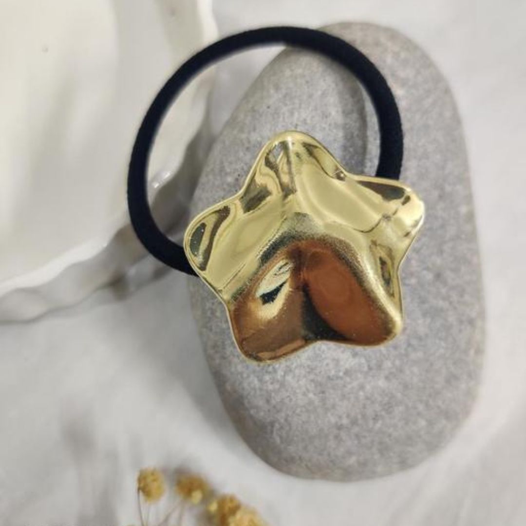 Shiny Gold Star Hair Pony Cuff