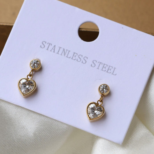 Drop Heart Earrings