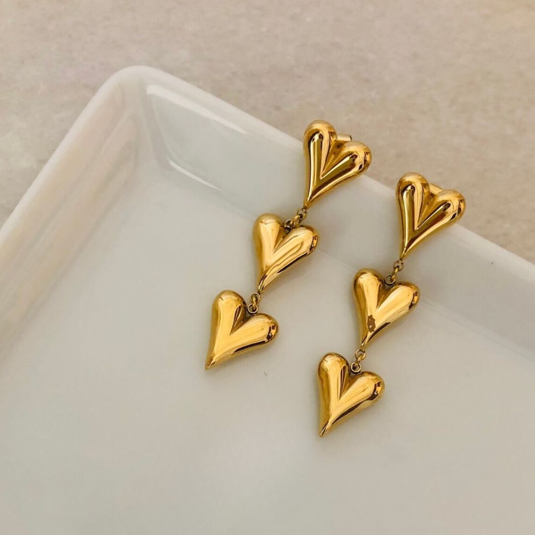 Maya Triple Hearts Earrings