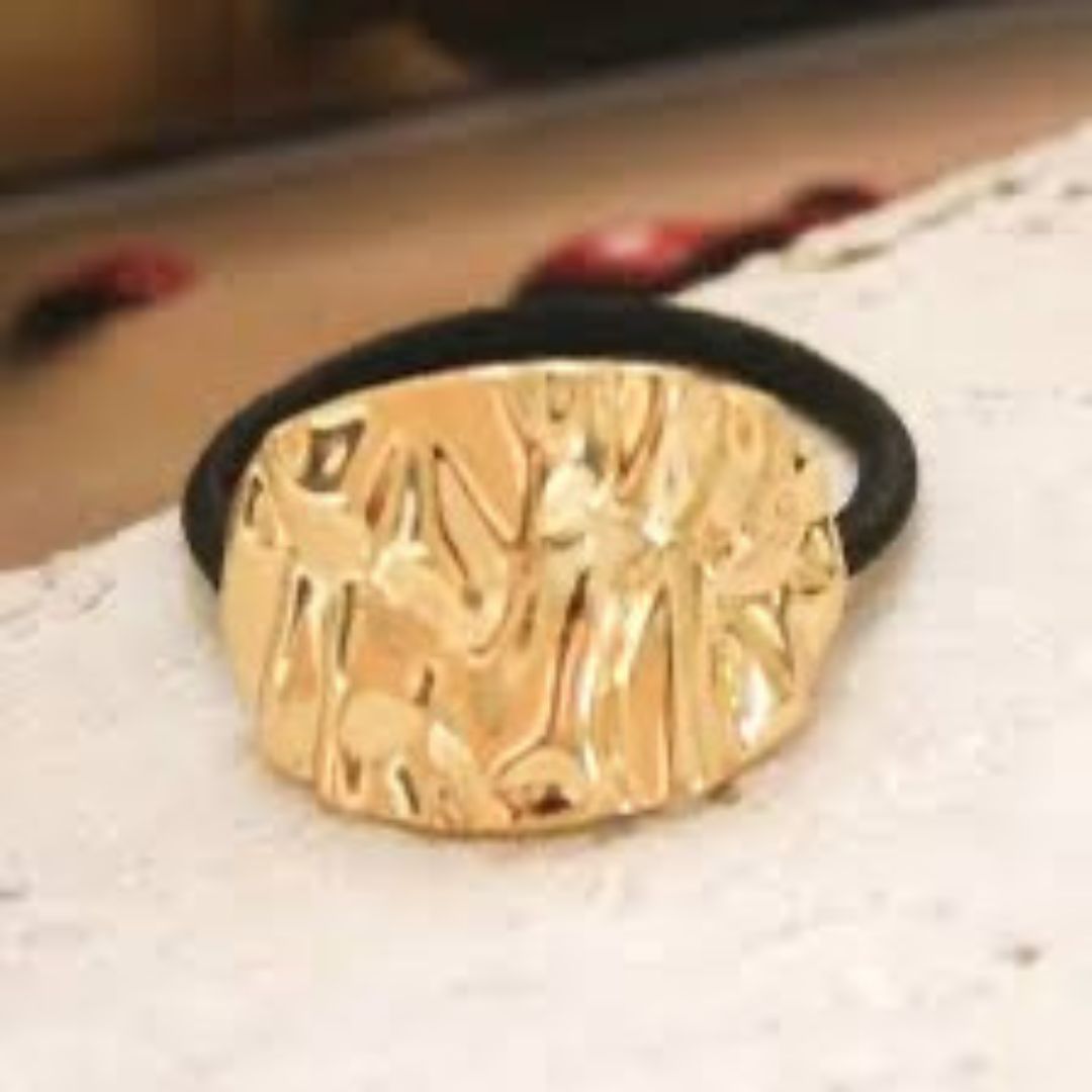 Textured Gold Hair Pony Cuff