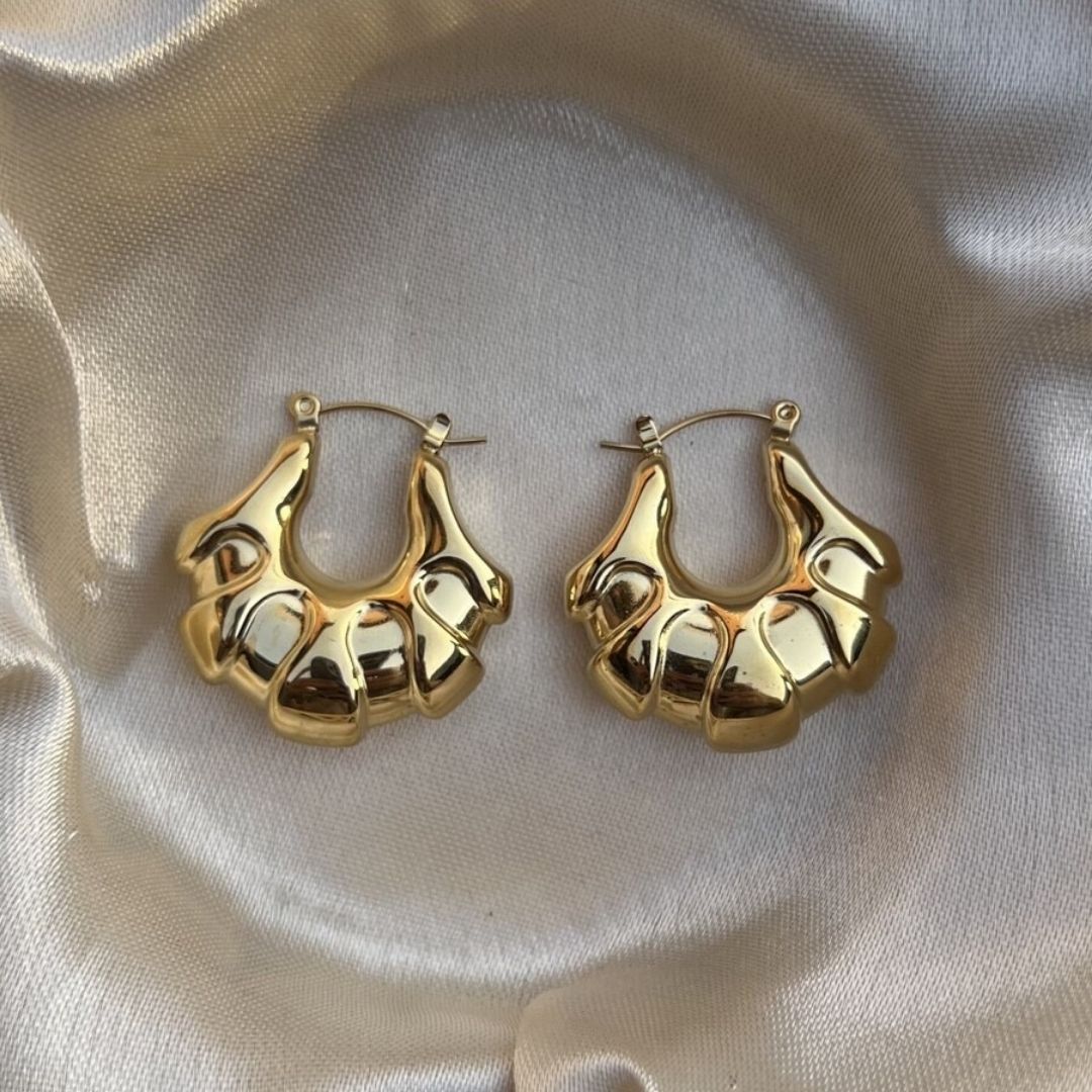 Golden Chunky Anti-tarnish Hoops (ER163)