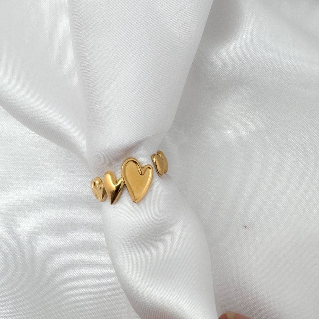 Asymmetric Hearts Ring