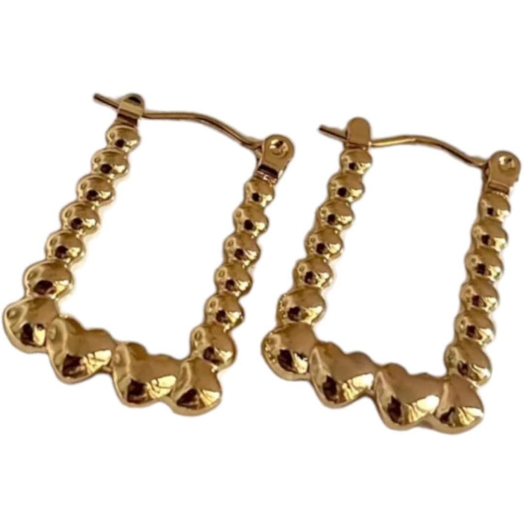 Soha Square Heart Anti-tarnish Hoop (ER161)