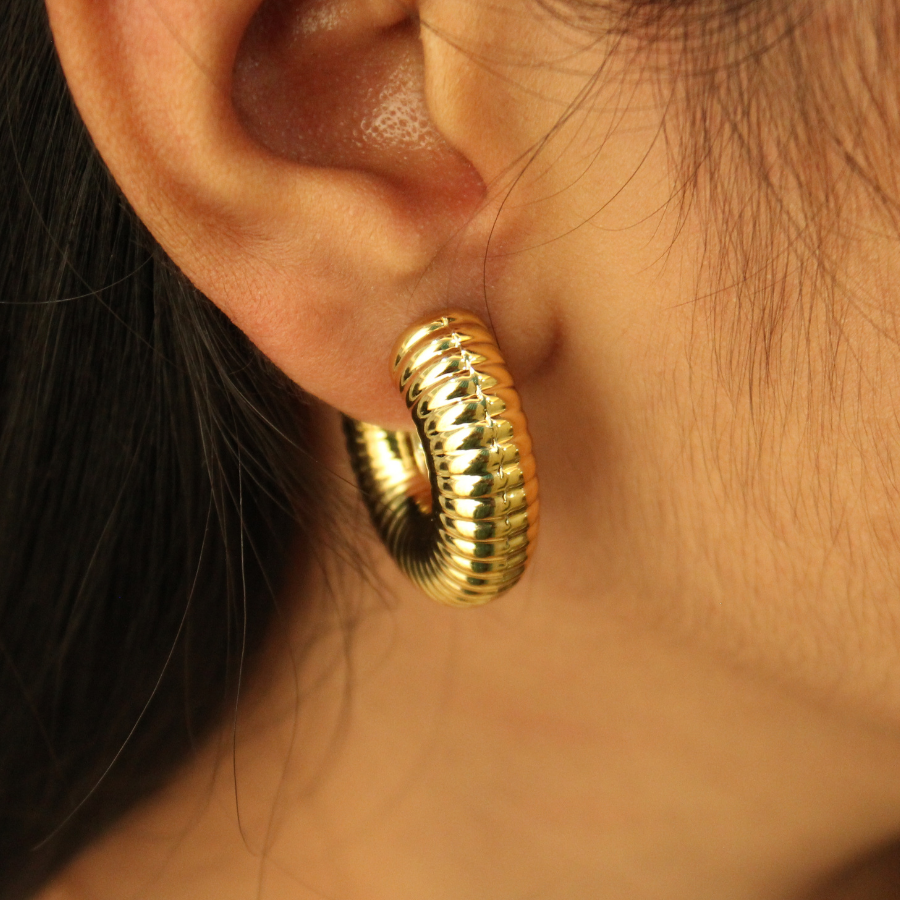 Ellena Thick Golden Hoop (ER104)