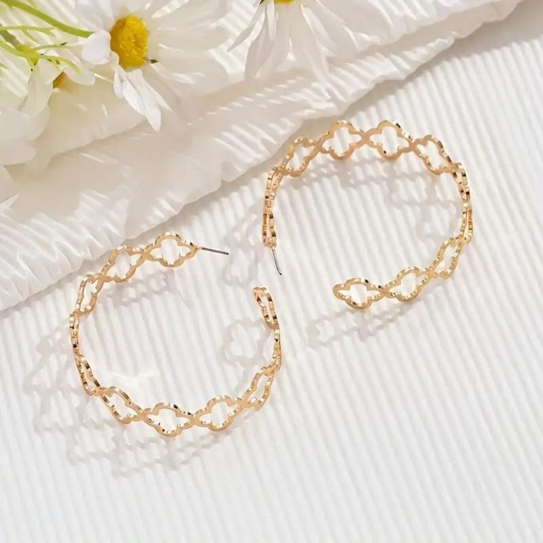Clover Loop Anti-tarnish Hoops (ER142)