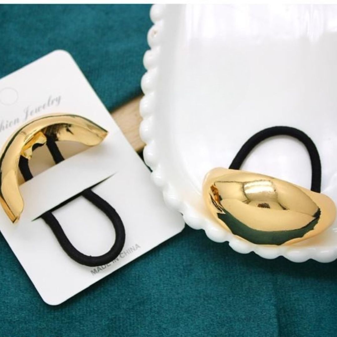 Gold Curvy Hair Pony Cuff