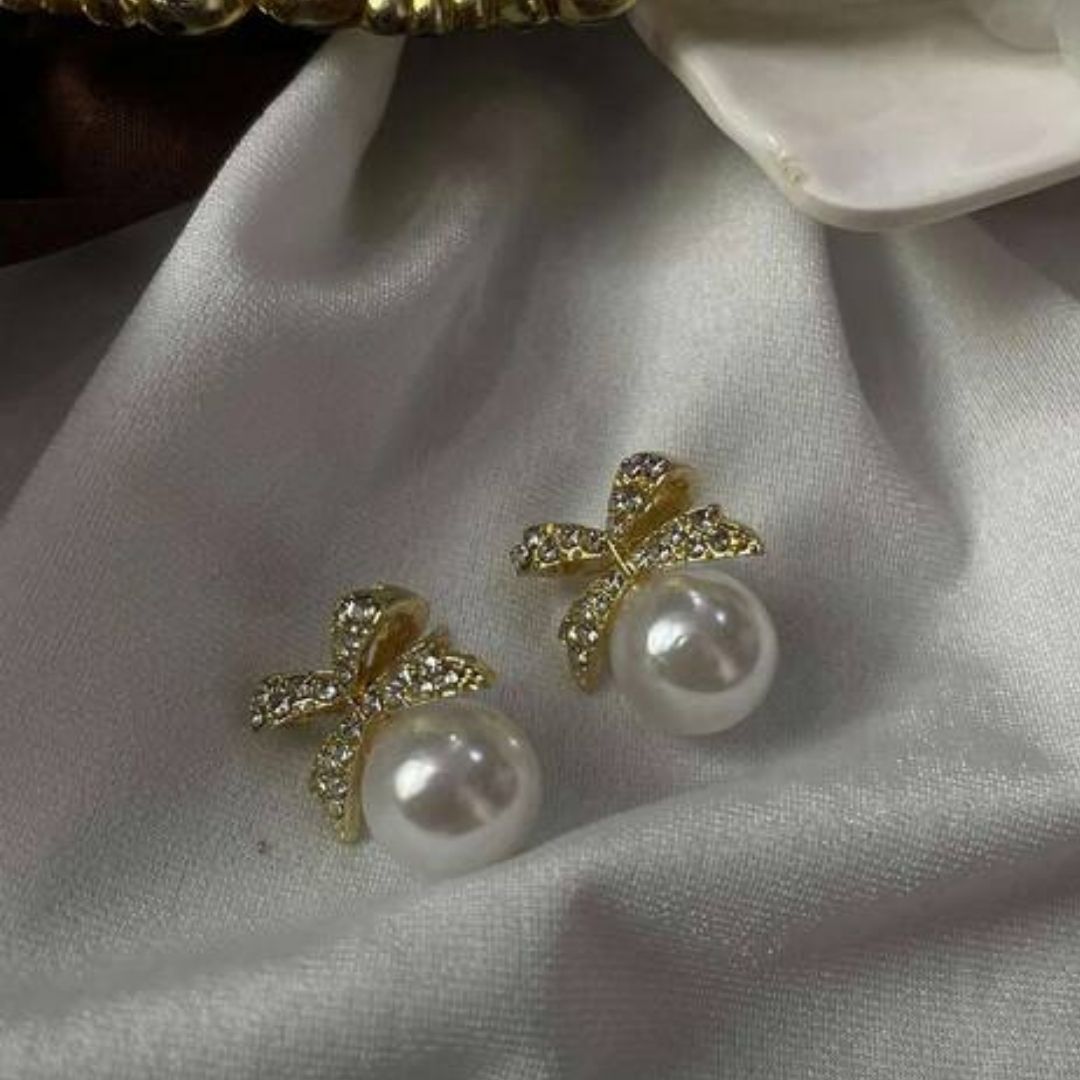 Bow Pearl Earrings (ER149)