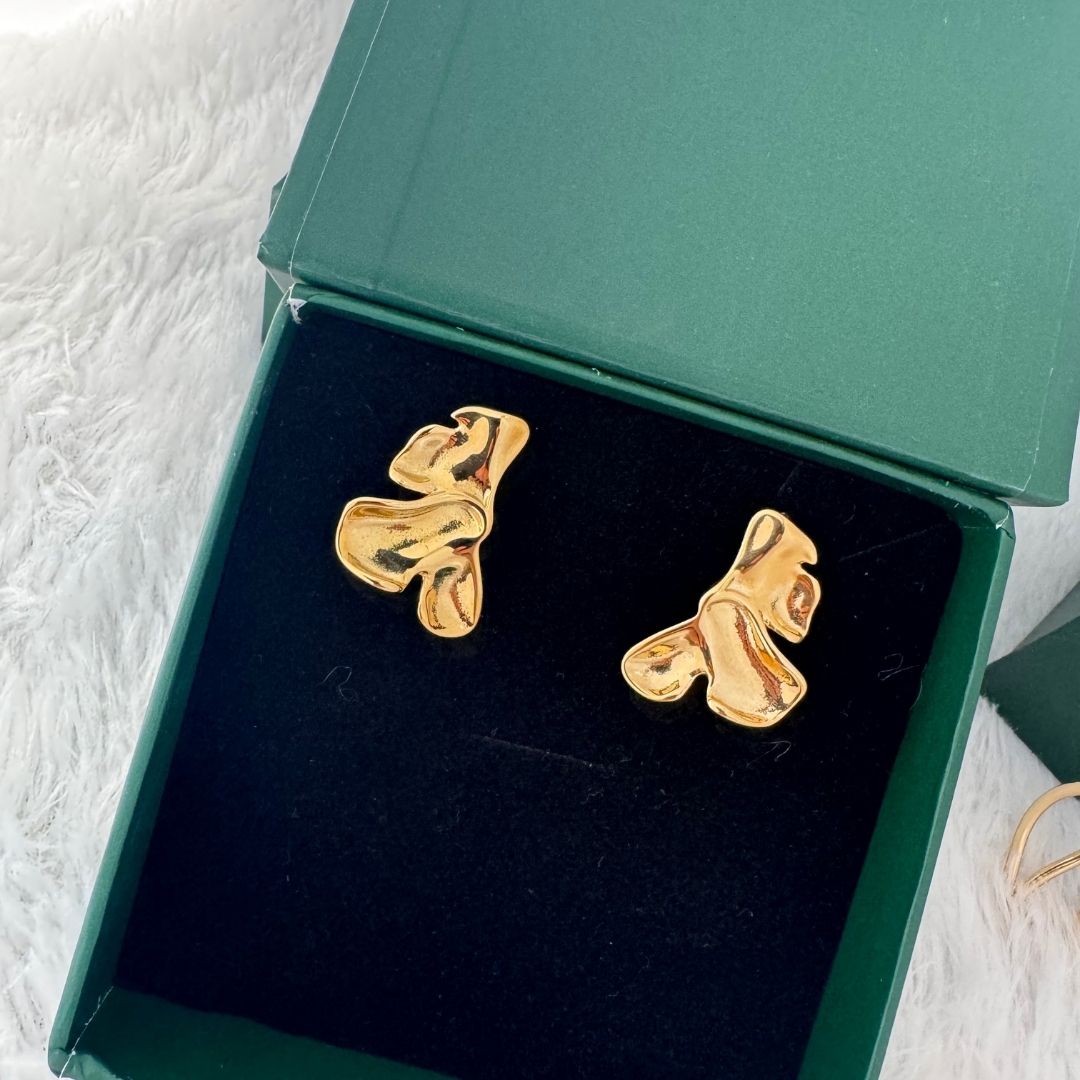 Sculpted Gold Abstract Earrings