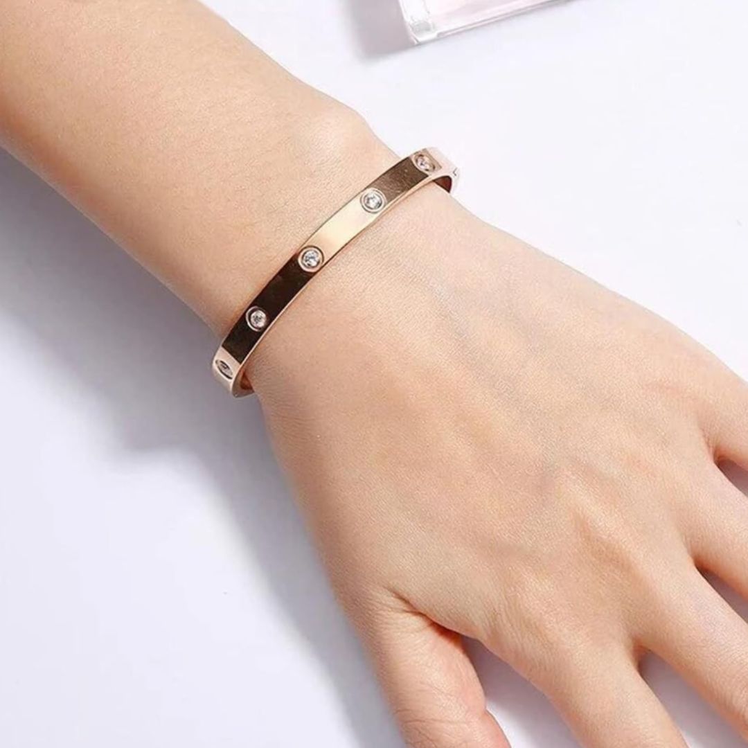 Tiya Rosegold Crystal Bracelet - Medium Size