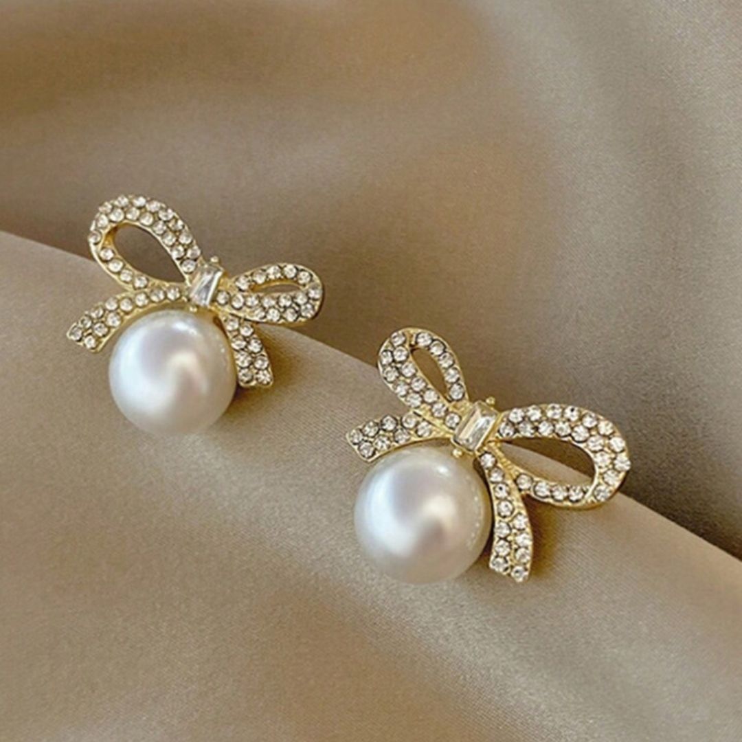 Bow Pearl Earrings (ER149)