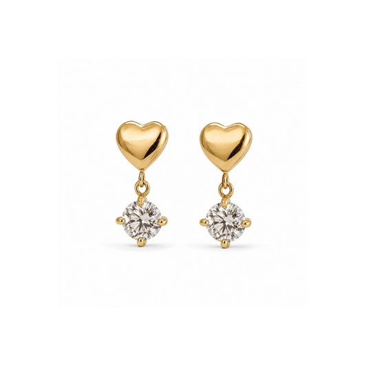 Drop Heart Hoop Earrings