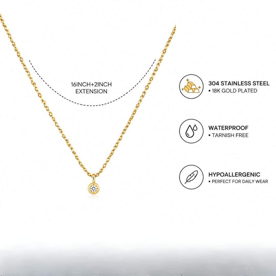 Thea Solitaire Necklace
