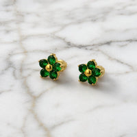 Dazzling Daisy Green Earrings