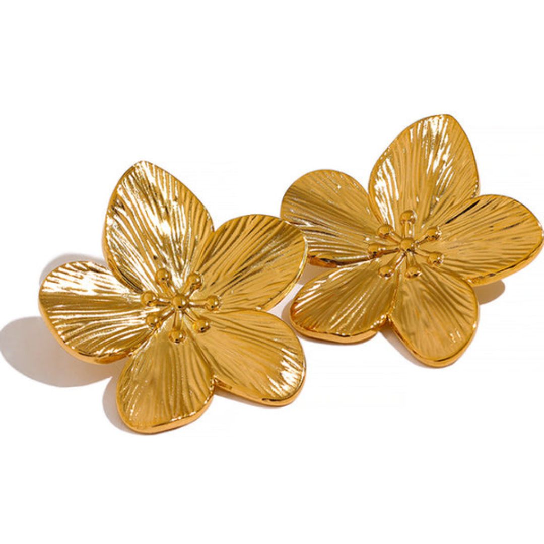 Gold Flower Anti-tarnish Earrings (ER141)